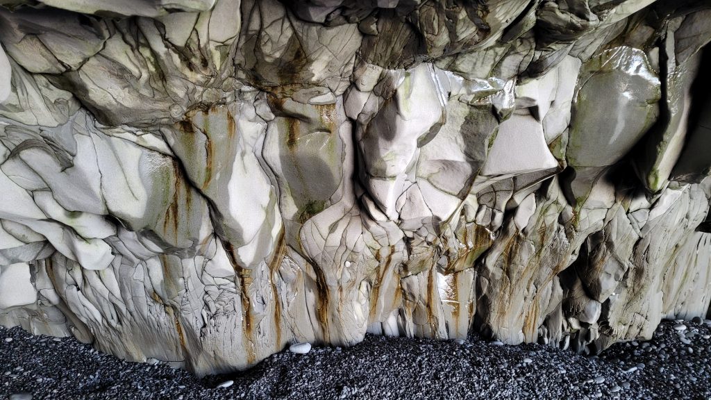 basalt sea cave walls