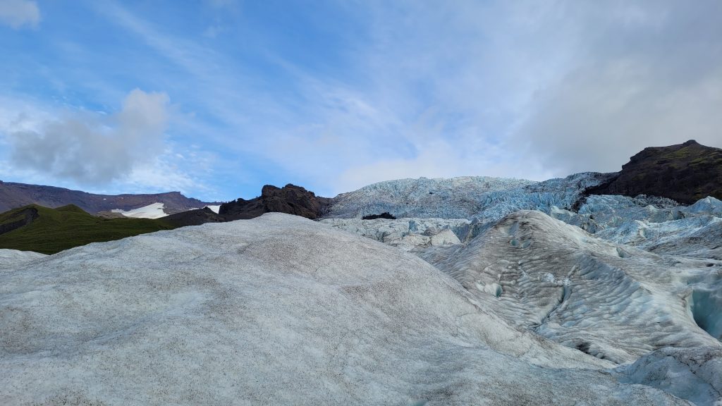 glacier ice on a mountain top