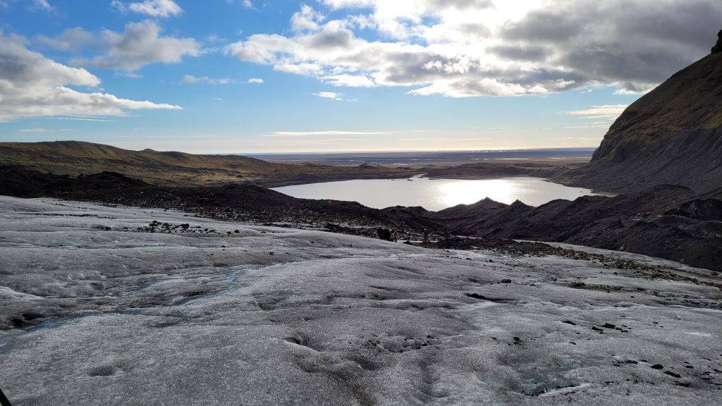 pond at base of glacier