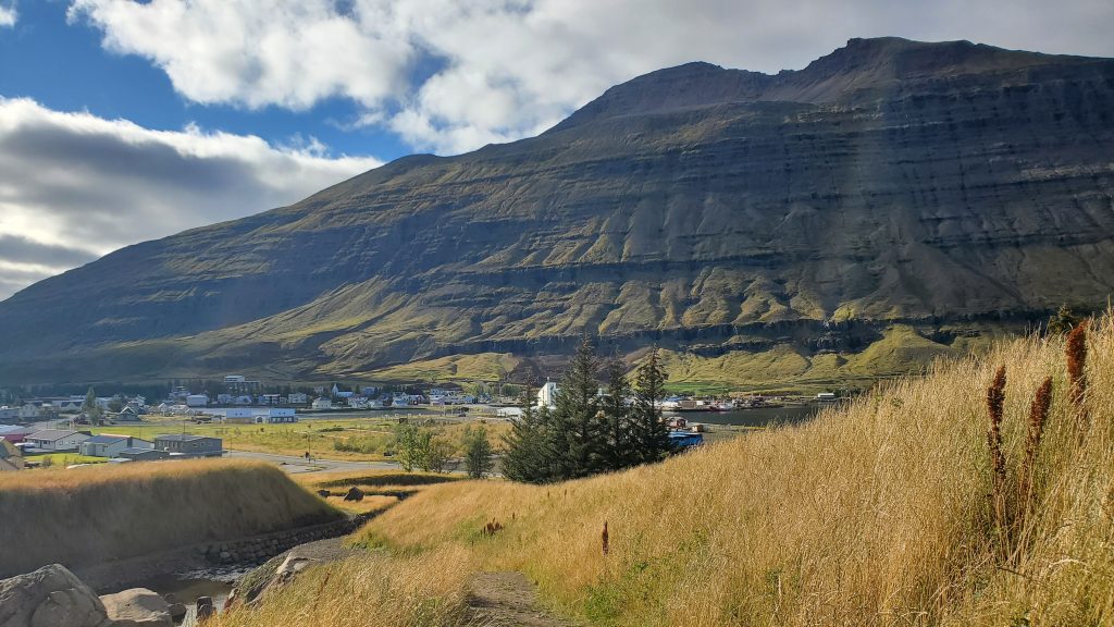 Mountains near town