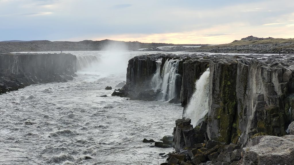 water below a waterfall