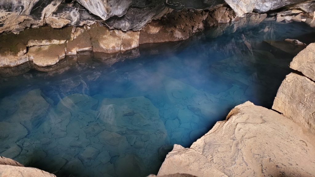 view of cave with more water