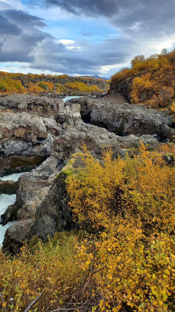 view above waterfall