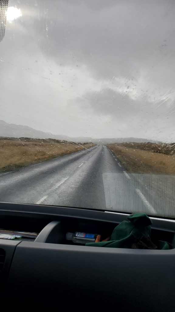 road view through windshield