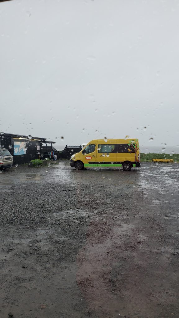 yellow Happy Camper camper van