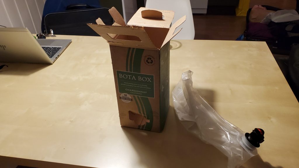 empty box of wine