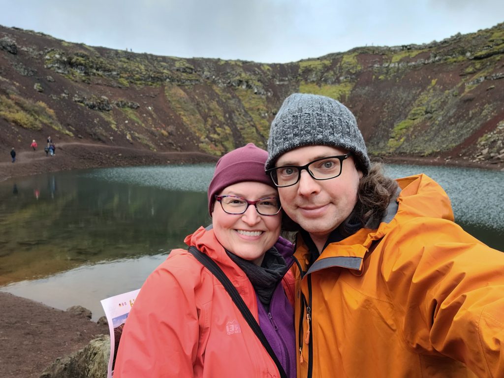 selfie at the bottom of Kerid Crater