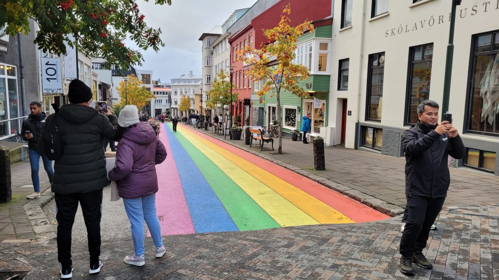 rainbow-painted street